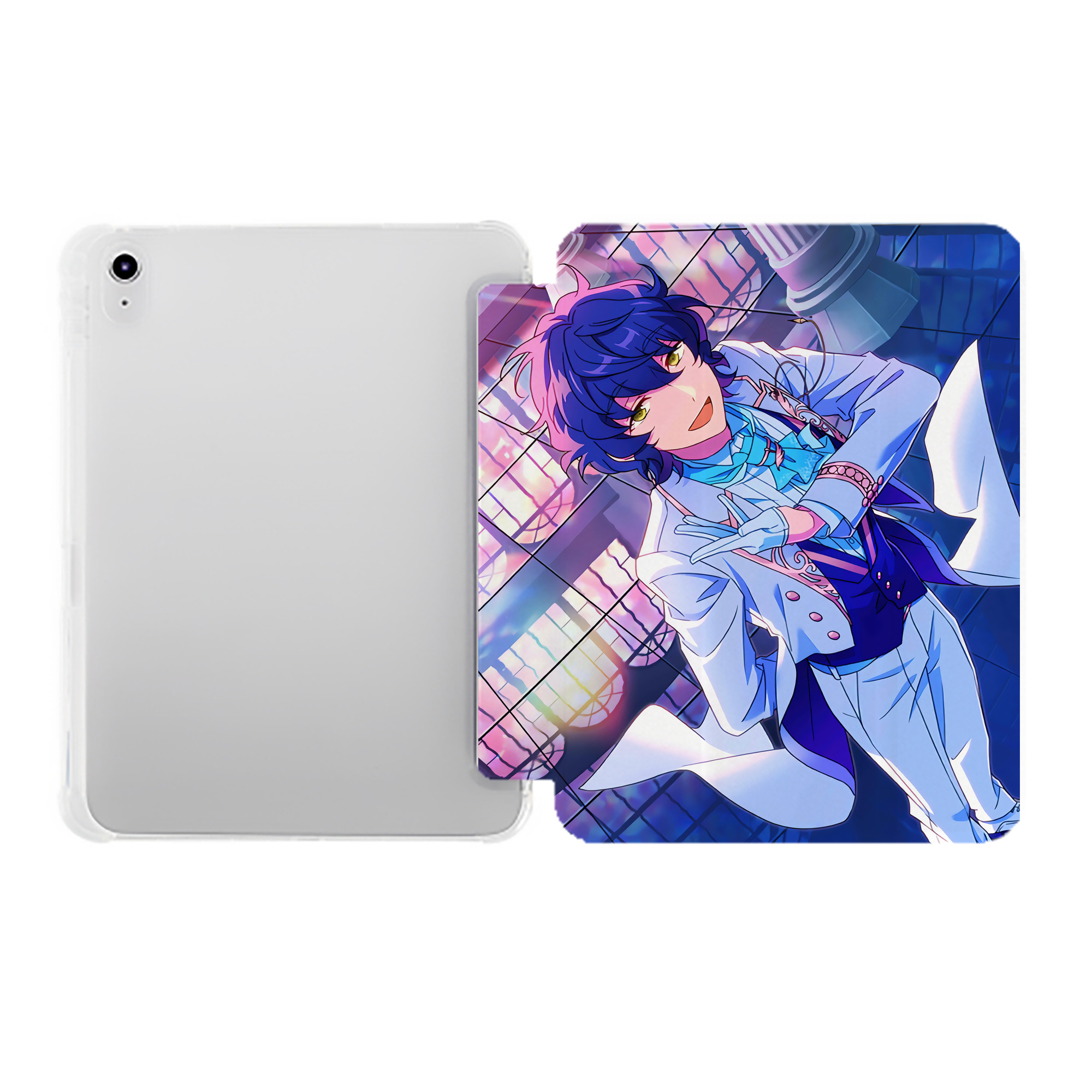 （画像用） あんさんぶるスターズ! Ensemble Stars IPad ケース ペン収納付き 三つ折りスタンド PUレザー×シリコン 対応機種9.5/10.5/10.9インチ
